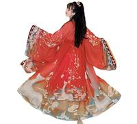 IUERVPS Abiti da principessa cinesi tradizionali originali Hanfu vintage da donna, spettacoli di danza, abiti da principessa verdi(Red,M)