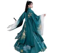 IUERVPS Abiti da principessa cinesi tradizionali originali Hanfu vintage da donna, spettacoli di danza, abiti da principessa verdi(Green,M)