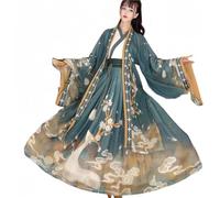 IUERVPS Abiti da principessa cinesi tradizionali originali Hanfu vintage da donna, spettacoli di danza, abiti da principessa verdi(Dark Or Deep Green,L)