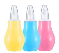 IUFDGHN 3 aspiratori nasali per neonati, siringhe nasali per la rimozione del muco per neonati, colore: blu, giallo, rosa