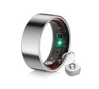 IUHFSIFS 5.0 Smart Ring & Include scomparto di ricarica 2025 Fitness Tracker per contapassi e settori n. 1 - 0 errori di misurazione, SpO2, anello per smartphone Android e iOS Silver 9#