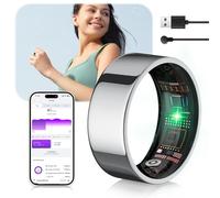 IUHFSIFS 5.0 Smart Ring & Include scomparto di ricarica 2025 Fitness Tracker per contapassi e settori n°1 - 0 errori di misurazione, SpO2, Smarring per Android e iOS Nero 11#