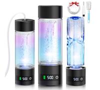 IUHFSIFS Bottiglia di acqua idrogeno. 【2 generazioni di nuova tecnologia migliorata】 portatile all'aperto/viaggio/ufficio, produce abbondante H2, acqua ricca di idrogeno in 5 minuti, 450 ml (nero)