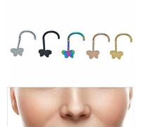 Iuhtrb 10 Fashion Butterfly Shape Body Piercing Gioielli Accessorio In Acciaio Inossidabile Sterilizzato Per Cartilagine Auricolare Naso Comodo Stallone Del Naso Farfalla