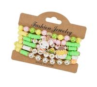 Iuhtrb 6 I Conigli Pasqua Uova Morbide Polimeri Argilla Braccialetti Braccialetti Con Colore Vibrante Per Bambini E Adulti Accessorio Per Feste Pasqua