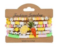Iuhtrb 6 I Conigli Pasqua Uova Morbide Polimeri Argilla Braccialetti Braccialetti Con Colore Vibrante Per Bambini E Adulti Accessorio Per Feste Pasqua
