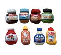 Iuhtrb 8Pcs Lucido Bottiglia di Salsa Miniatura Magneti Frigorifero Cartoon Adesivi Per La Decorazione Della Cucina E Nota Tenere