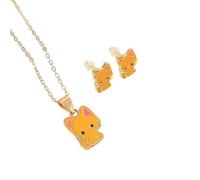 Iuhtrb Accessori Per Le Orecchie Da Gatti Alla Set Collana A Sospensione E Orecchini Per Borchie Adatte A Donne E Orecchini