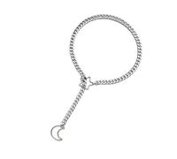 Iuhtrb Alla moda Star Moon regolabile Lariat collana per le donne cuore amore anelli punk rock gioielli accessorio abiti eleganti gioielli partito gioielli, Misura unica, come descritto, come