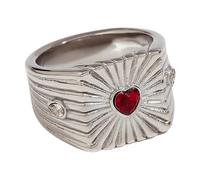 Iuhtrb Anelli di cristallo a forma di cuore per anniversario, in acciaio inox, per regali e occasioni speciali, alla moda, C, come descritto, come descritto