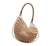 Iuhtrb Borsa da spiaggia da donna alla moda a tracolla alla moda con conchiglie e conchiglie messaggeri tessuti a mano per tutti i giorni spalla intrecciata a mano per donna borsa a tracolla