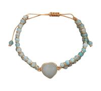 Iuhtrb Bracciale per La Pietra del Cuore in Tessuto A Mano Regolabile Gioielli Yoga del Bracciale Intrecciato per Braccialetto in Pietra L'equilibrio Energetico Vivente.