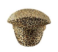 Iuhtrb Cappello da capitano con stampa leopardo, per feste musicali, ballerino, comico, attore, cappellini eleganti per costume da capitano da donna