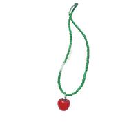 Iuhtrb Collana multistrato di perle di vetro con design di frutti d'estate gioielli alla moda per ragazze stratificazione collana di perline di vetro da indossare tutti i giorni, Misura unica, come