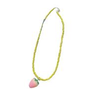 Iuhtrb Collana multistrato di perle di vetro con design di frutti d'estate gioielli alla moda per ragazze stratificazione collana di perline di vetro da indossare tutti i giorni, Misura unica, come