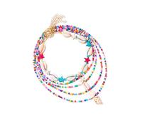 Iuhtrb Collana regolabile con conchiglie da spiaggia per le donne catena del collo multistrato accessori moda gioielli delicati sulla pelle gioielli casual da spiaggia, Misura unica, come descritto