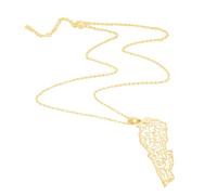 Iuhtrb Collana regolabile in metallo con ciondolo a forma di mappa del Libano, comoda da indossare, accessorio elegante