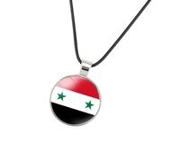 Iuhtrb Collana unica con ciondolo con bandiere della Siria per collezionisti e amanti della moda cercano gioielli distintivi pezzi eleganti disegni bandiera, Misura unica, come descritto, come