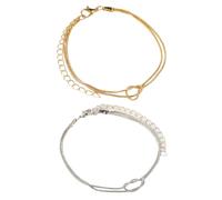 Iuhtrb Confezione da 2 braccialetti regolabili con nodo, unisex, in lega, accessori alla moda, gioielli da polso semplici