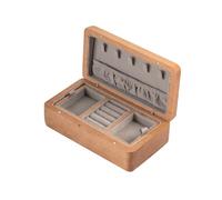 Iuhtrb Contenitore di immagazzinaggio pratico dei monili di legno robusto con i divisori personalizzabili portatile per il caso efficiente dei monili di viaggio dell'organizzazione degli accessori