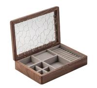 Iuhtrb Contenitore di immagazzinaggio pratico dei monili di legno robusto con i divisori personalizzabili portatile per il caso efficiente dei monili di viaggio dell'organizzazione degli accessori