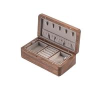 Iuhtrb Contenitore di immagazzinaggio pratico dei monili di legno robusto con i divisori personalizzabili portatile per il caso efficiente dei monili di viaggio dell'organizzazione degli accessori