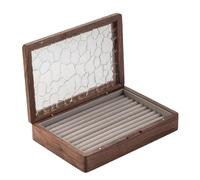 Iuhtrb Contenitore di immagazzinaggio pratico dei monili di legno robusto con i divisori personalizzabili portatile per il caso efficiente dei monili di viaggio dell'organizzazione degli accessori