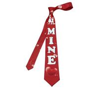 Iuhtrb Cravatta da uomo moderna con figure di cuore romantiche Design Cravatta regolabile Fashion Love Print Neckwear per appuntamenti evento San Valentino fidanzato marito, Miniera rossa, Taglia
