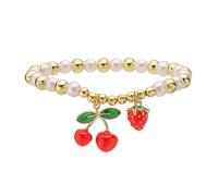 Iuhtrb Delicate Perle Frutta Bracciale Comfort Elastico Gioielli Copper Texture Adatto A Cercatori Individualistici Eleganti Perline