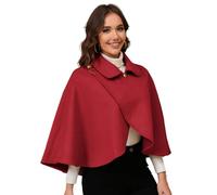 Iuhtrb Donne Inverno Autunno Faux Lana Mantelli Croci Frontale Risvolto Collare Casual Maglione Avvolgere Scialle Mantello Corto Per Il Partito Casual Donne Breve Mantello Coverup, Rosso, Taglia unica