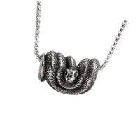 Iuhtrb Elegante collana a serpente Ouroboros in acciaio inox Ouroboros Snake collana accessorio per il collo stile gotico moderno gioielli in acciaio inossidabile