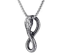 Iuhtrb Elegante collana a serpente Ouroboros in acciaio inox Ouroboros Snake collana accessorio per il collo stile gotico moderno gioielli in acciaio inossidabile