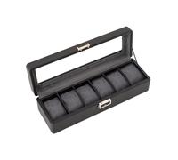 Iuhtrb Elegante scatola portaoggetti per orologi con eleganti scomparti, fodera in microsuede e parte superiore bloccabile per una soluzione di visualizzazione sicura, scatola per orologi di grande