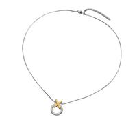 Iuhtrb Gioielli Moderni A Due Toni In Argento Con Cerchi Intrecciati Incrociato Fascino Gioielli Da Donna Professionisti