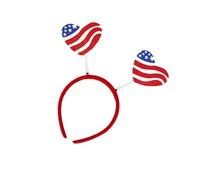 Iuhtrb I Giorni Di Testa Banda Di Indipendenza Sul Tema Disegno Del Doppio Cuore E Strisce Accessori Per Capelli Del 4 Luglio Per Parate E Feste., Doppio modello d'amore, Taglia unica