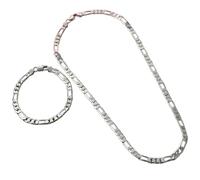 Iuhtrb Moda Metallo Accessori Set Collana Catena Semplice Monili Del Collo Monili Da Polso Struttura Del Metallo Per Il Partito E L'usura Di Tutti, Misura unica, come descritto, come descritto