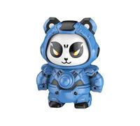Iuhtrb Portachiavi a forma di panda trasformante con azione che cambia il viso, fascino unico per gli appassionati che cambiano il viso giocattolo, Blu, mechanical