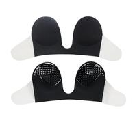 Iuhtrb Reggiseno invisibile a prova di sudore per sposa con scollo a U senza spalline Lift Enhancer invisibile Push Up Design adesivo intimo reggiseno adesivo per abiti da spalla, Nero , D