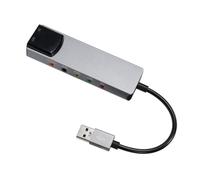 Iuhtrb Scheda audio esterna USB con SPDIF Digital Sound per 5.1 & 7.1 Surround Sound Systems Corpo in alluminio Scheda audio in fibra ottica