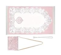 Iuhtrb Tappetino da preghiera islamico con perline nappe e borsa compatta, portatile, da viaggio, per Eid Ramadan, idea regalo per donne e uomini