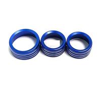 IUIOXCH 3PCS Aluminium Alloy AC Radio Switch Knob Ring Covers Sticker Compatible for Durango SRT GT 2014 2015 2016 2017 2018 2019 2020 Car Interior Sticker(Blue)
