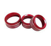 IUIOXCH 3PCS Aluminium Alloy AC Radio Switch Knob Ring Covers Sticker Compatible for Durango SRT GT 2014 2015 2016 2017 2018 2019 2020 Car Interior Sticker(Red)