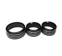 IUIOXCH 3PCS Aluminium Alloy AC Radio Switch Knob Ring Covers Sticker Compatible for Durango SRT GT 2014 2015 2016 2017 2018 2019 2020 Car Interior Sticker(Black)