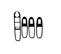 IUIOXCH Pannello alzacristalli con prese d'aria in acciaio nero pianoforte, adatto for accessori interni auto, compatibile con Alfa Romeo 159 2004-2011(Type 16)