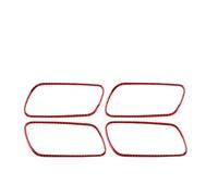 IUIOXCH Real Soft Carbon Fiber Car Door Interior Handle Frame Accessories Sticker Compatible for Toyota Prius 2016 2017 2018 2019 2020 2021 2022 LHD RHD(Door Handle Red)