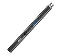 IUIRE Accendini elettronici ad arco antivento, senza fiamma, ricaricabili tramite USB, confezione da 1, colore nero