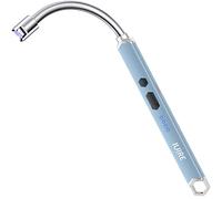 IUIRE Accendino elettrico ricaricabile ad arco con batteria LED, lungo collo flessibile, accendino USB C (blu)