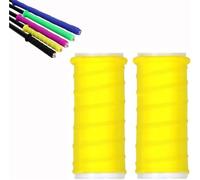 IUIUI Cold Shrink Handle Wrap, 4.7/6.7in Cold Shrink Handle Wrap with Non Slip Texture, Convenient Practical Silicone Bat Grip Tube for Fishing Rods, Rackets And Hand Tools(Yellow,L 4.7" D: 1.57")