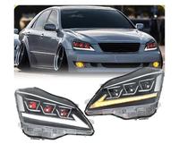 IUKMR Per Toyota Per Crown 12th Per Generazione 2003-2008 Fari A LED DRL Gruppo Ottico Anteriore Con Occhi Di Demone Rossi Fari Anteriori Auto