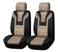 IUKMRT Coprisedili Universali Copri Sedile Auto Coprisedile Universale Auto Stampa Leopardata In Peluche Corto Invernale Maggior Parte Degli Accessori Interni SUV Camion Furgoni(Brown 2 front seat)